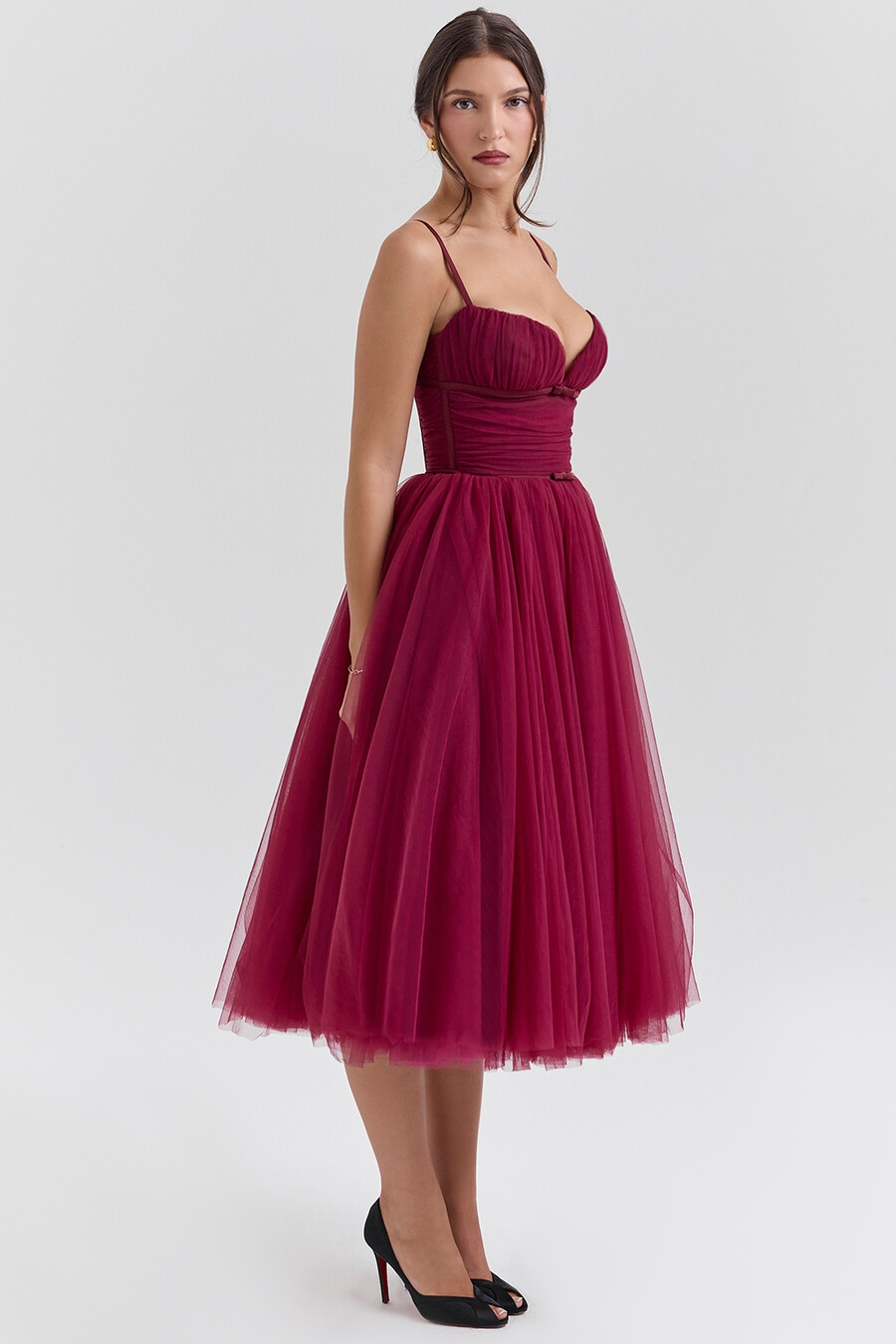 cabernet tüll midikleid