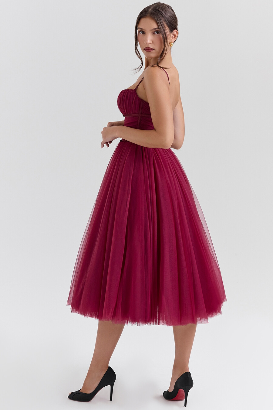 cabernet tüll midikleid