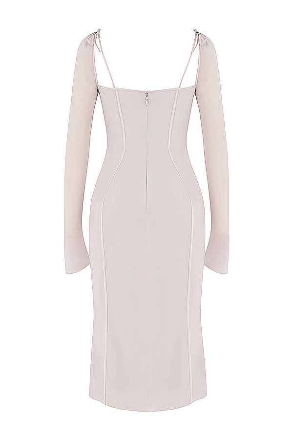midikleid mit kristallausschnitt