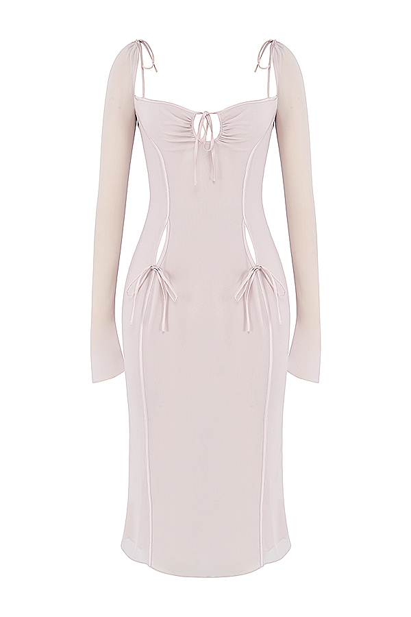midikleid mit kristallausschnitt