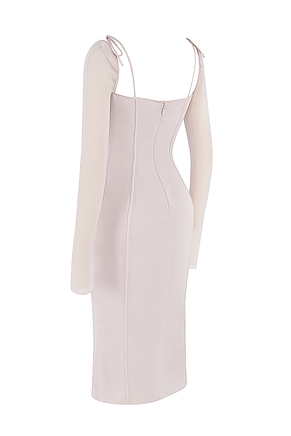 midikleid mit kristallausschnitt