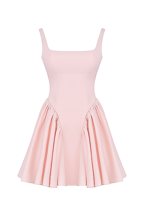minikleid in zartpfirsichfarbenem schleifenkleid