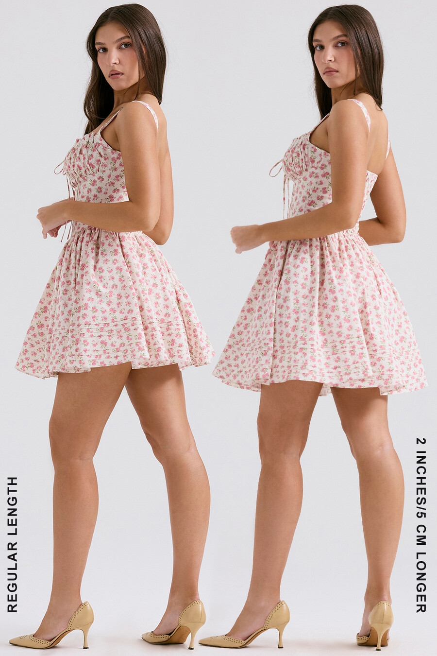 minikleid aus weißer baumwolle mit rosenknospenmuster