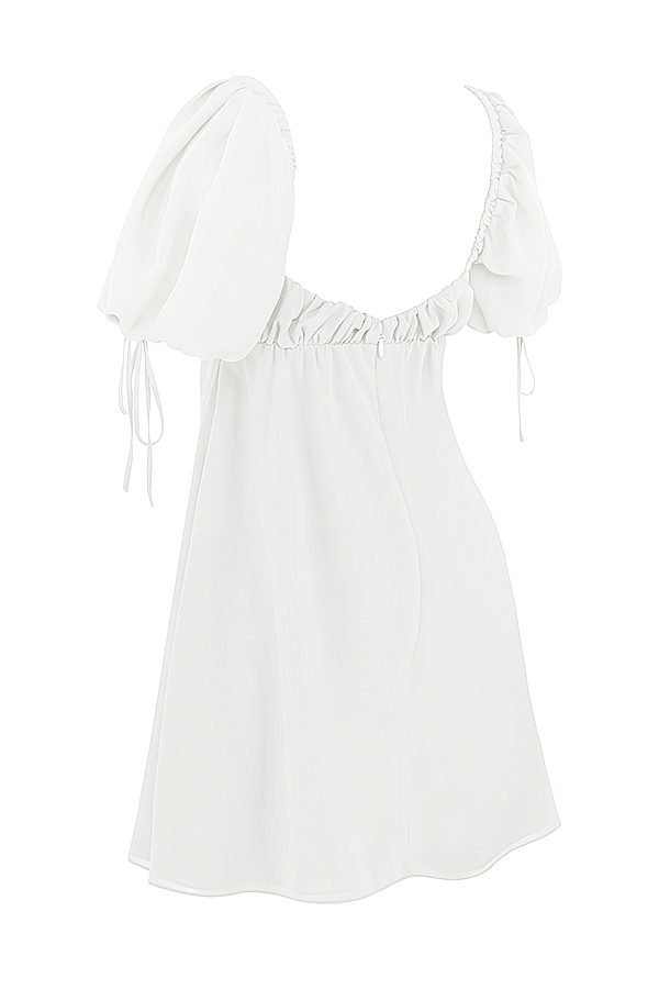 minikleid aus elfenbeinfarbenem georgette