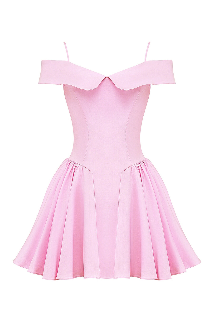 minikleid aus baumwoll-twill mit schulterfreiem oberteil