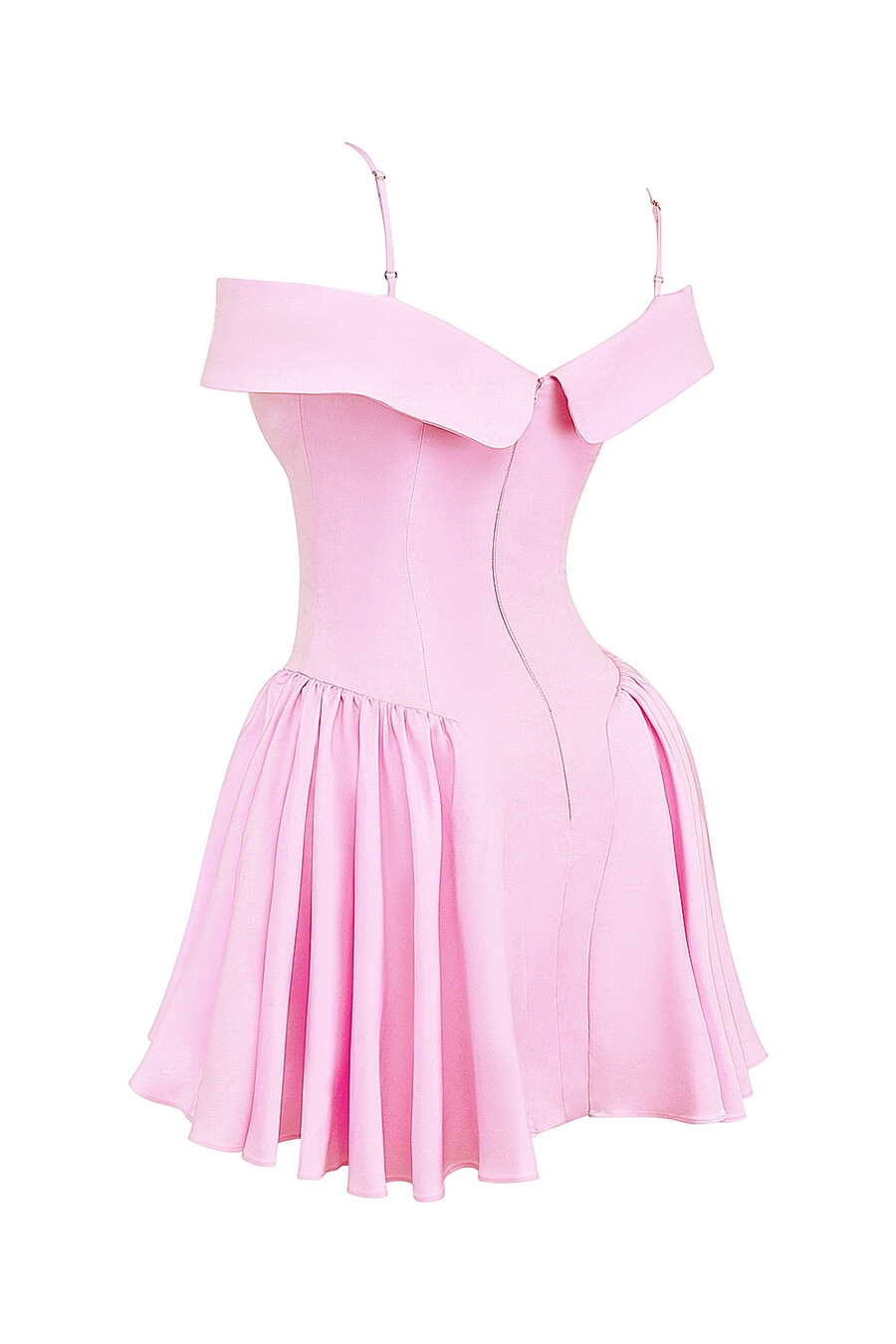 minikleid aus baumwoll-twill mit schulterfreiem oberteil