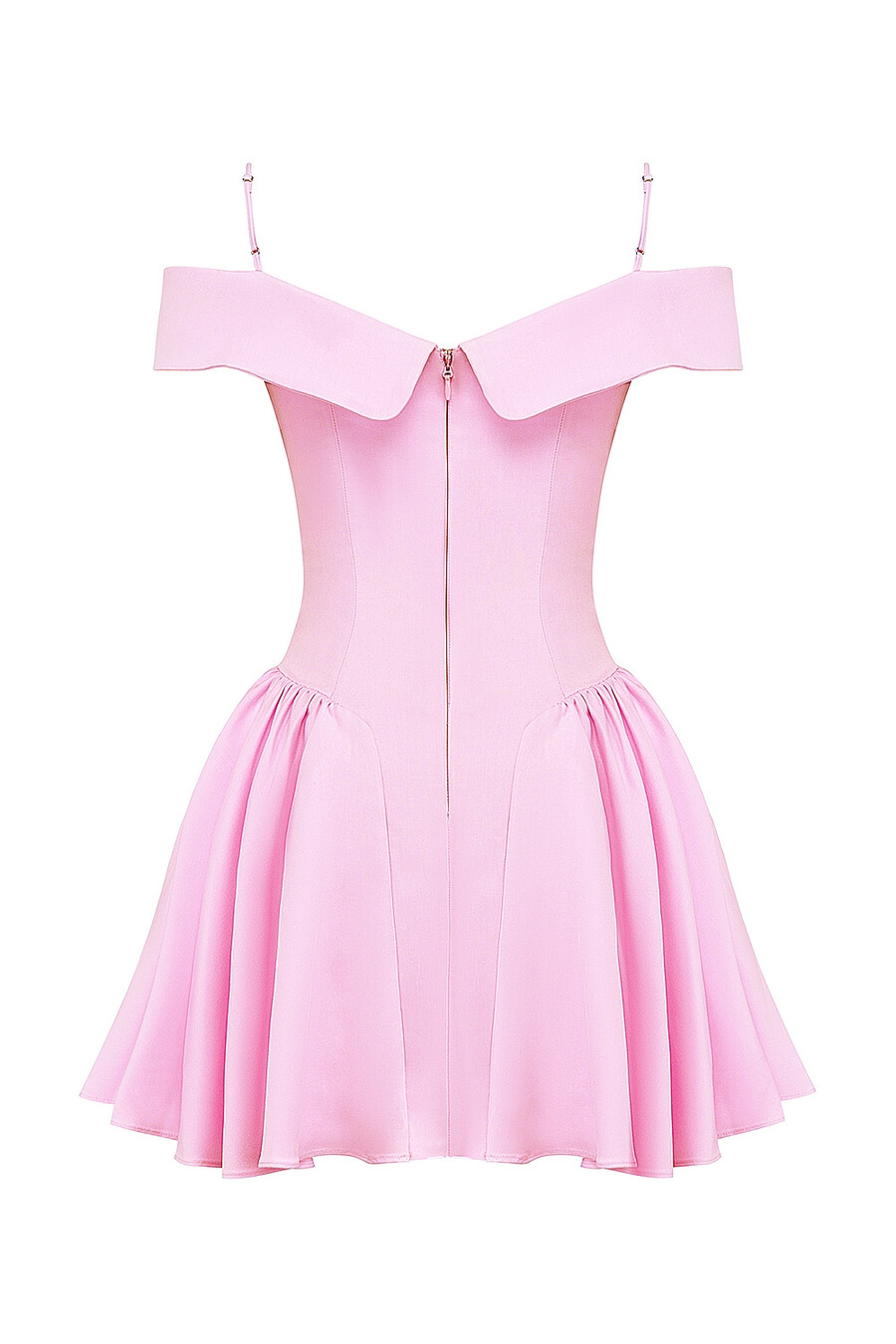 minikleid aus baumwoll-twill mit schulterfreiem oberteil