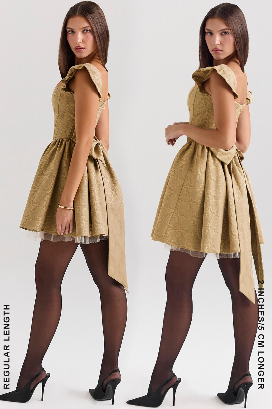 minikleid aus goldjacquard