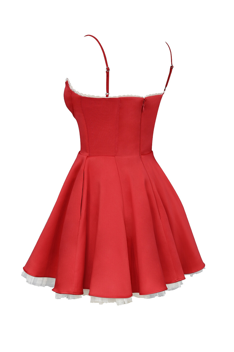 holly rotes minikleid aus satintüll