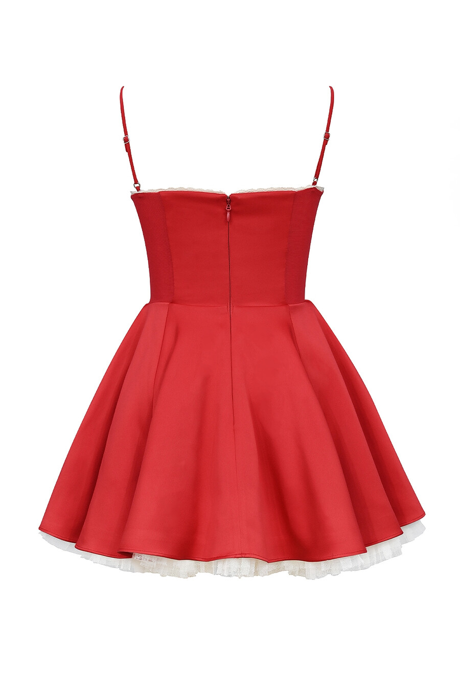 holly rotes minikleid aus satintüll