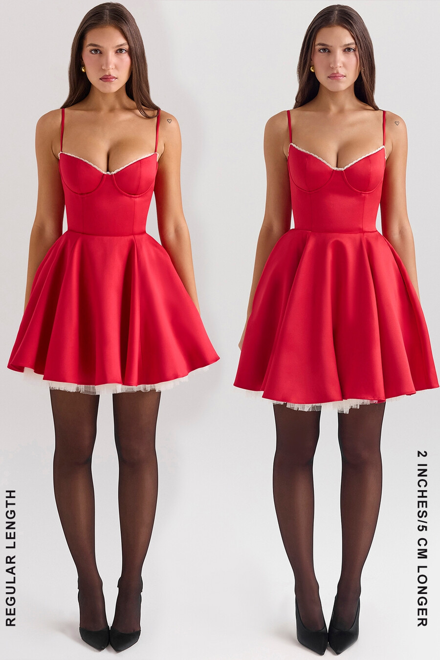 holly rotes minikleid aus satintüll