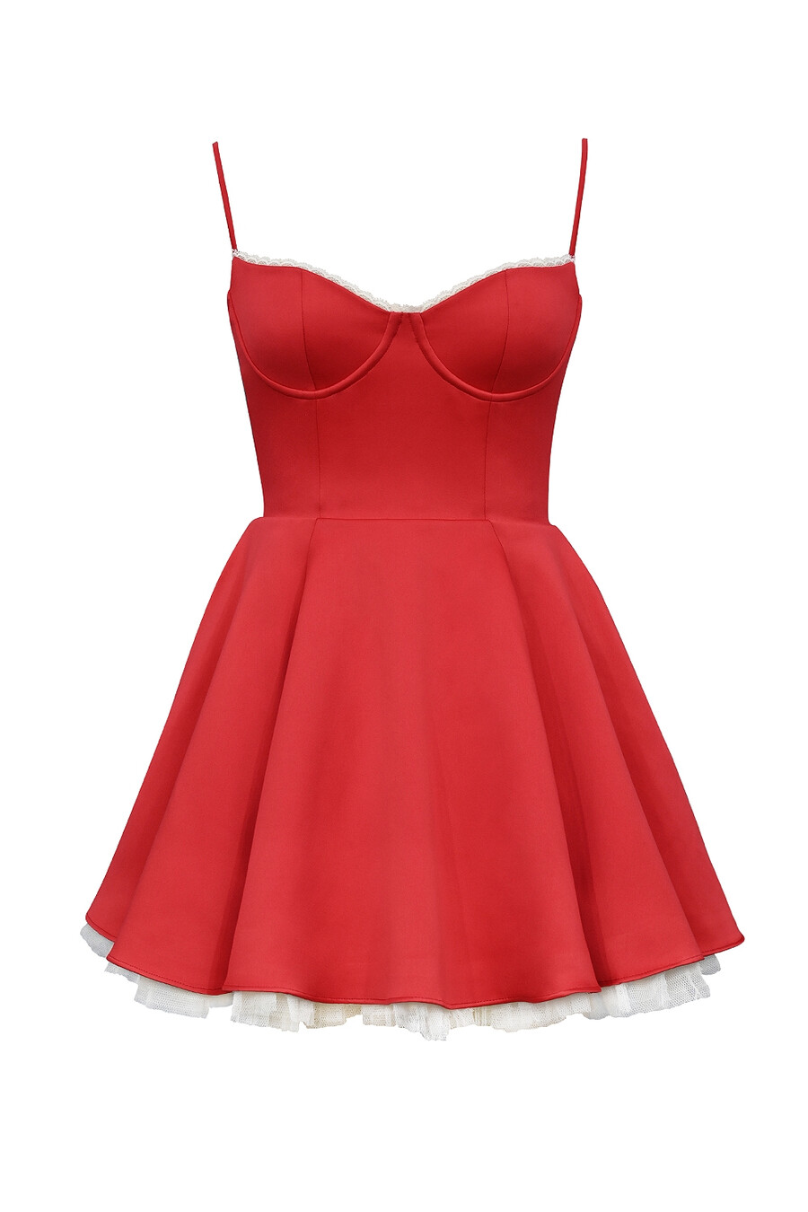 holly rotes minikleid aus satintüll