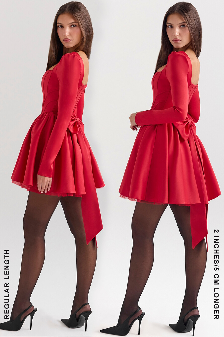 holly red minikleid aus tüll mit abnehmbarer schleife
