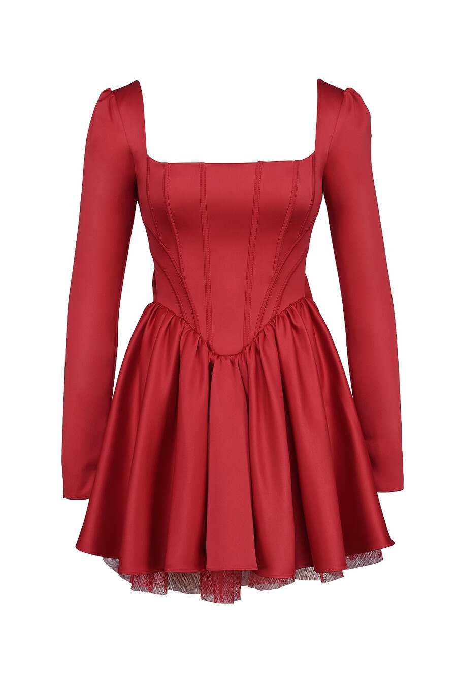 holly red minikleid aus tüll mit abnehmbarer schleife