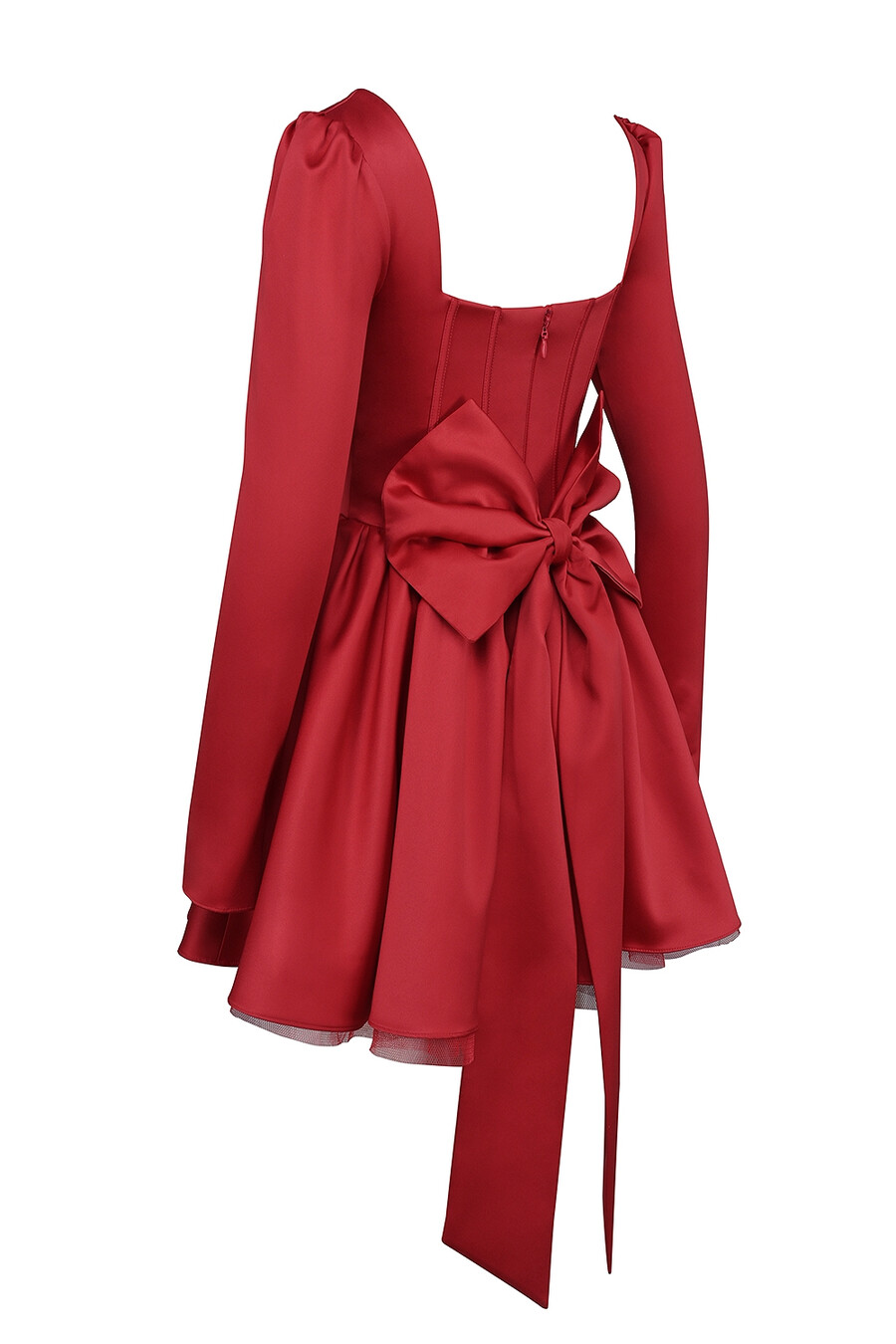 holly red minikleid aus tüll mit abnehmbarer schleife