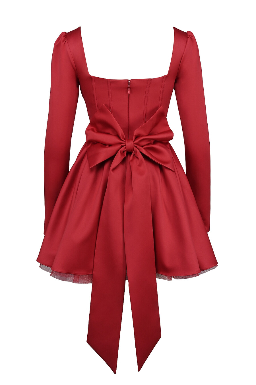 holly red minikleid aus tüll mit abnehmbarer schleife