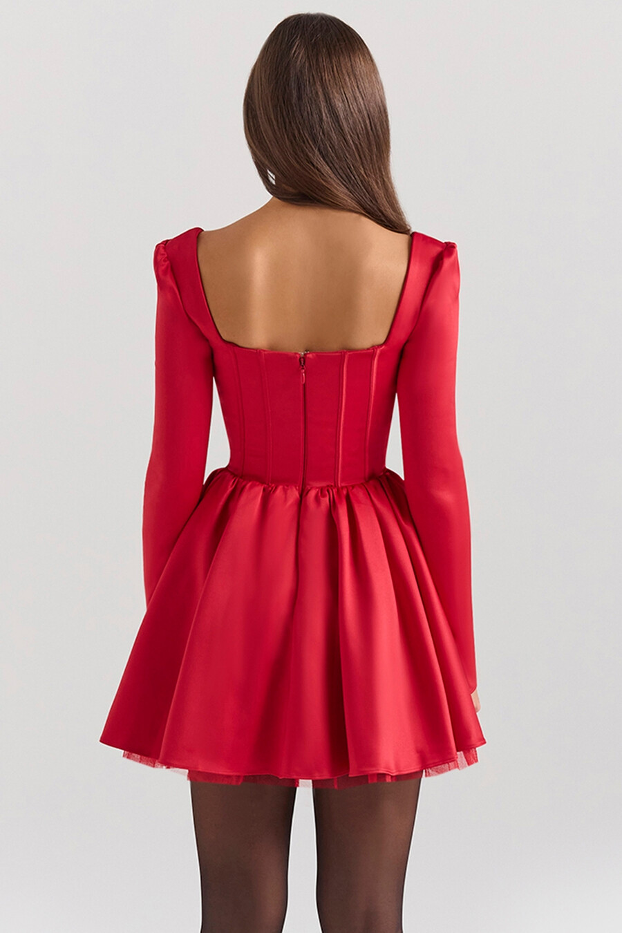 holly red minikleid aus tüll mit abnehmbarer schleife