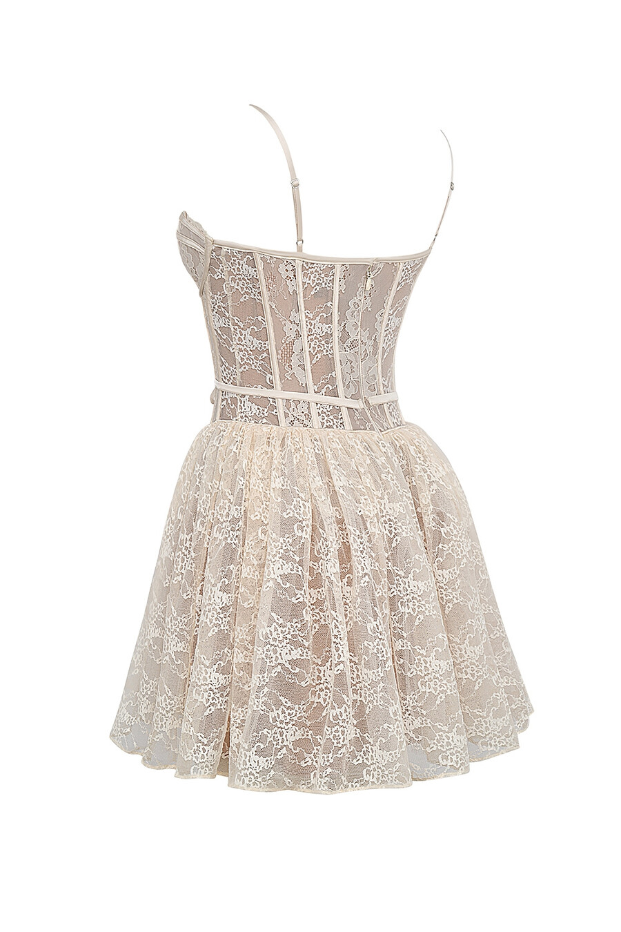 vintage-minikleid aus cremefarbener spitze