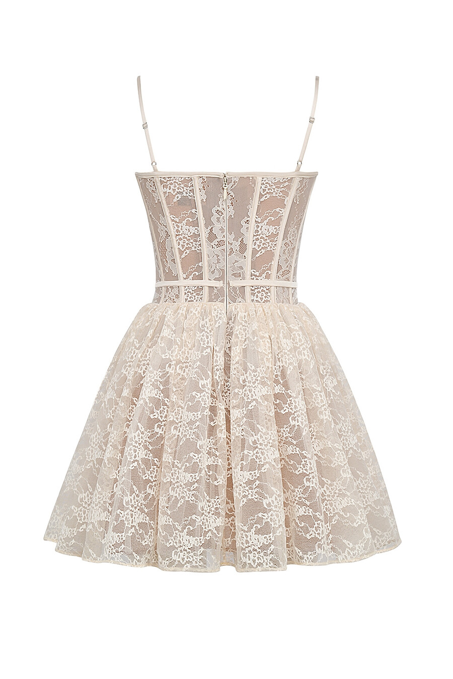 vintage-minikleid aus cremefarbener spitze