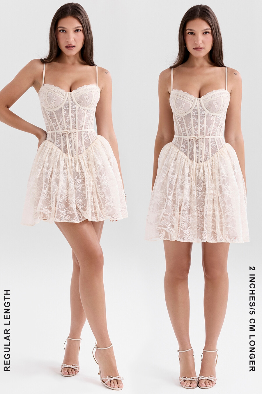 vintage-minikleid aus cremefarbener spitze