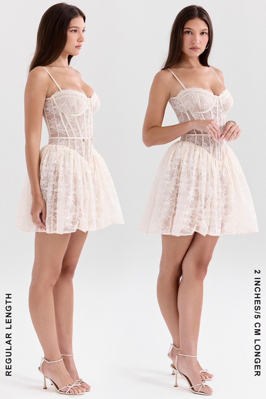 vintage-minikleid aus cremefarbener spitze