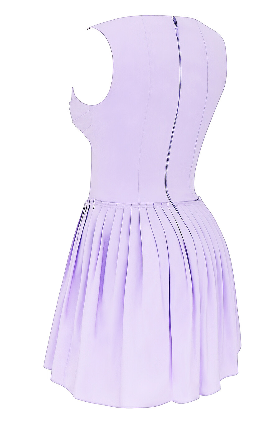orchideenfarbenes plissiertes baumwoll-minikleid