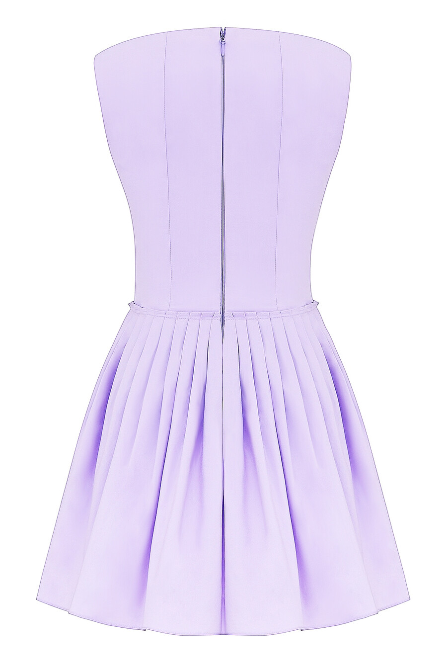 orchideenfarbenes plissiertes baumwoll-minikleid