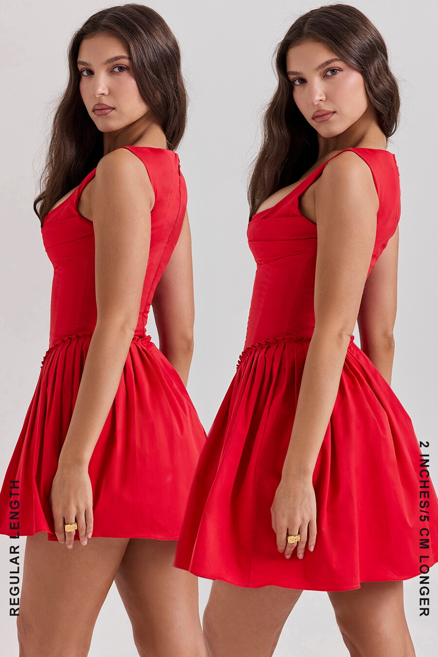 scharlachrotes plissiertes minikleid
