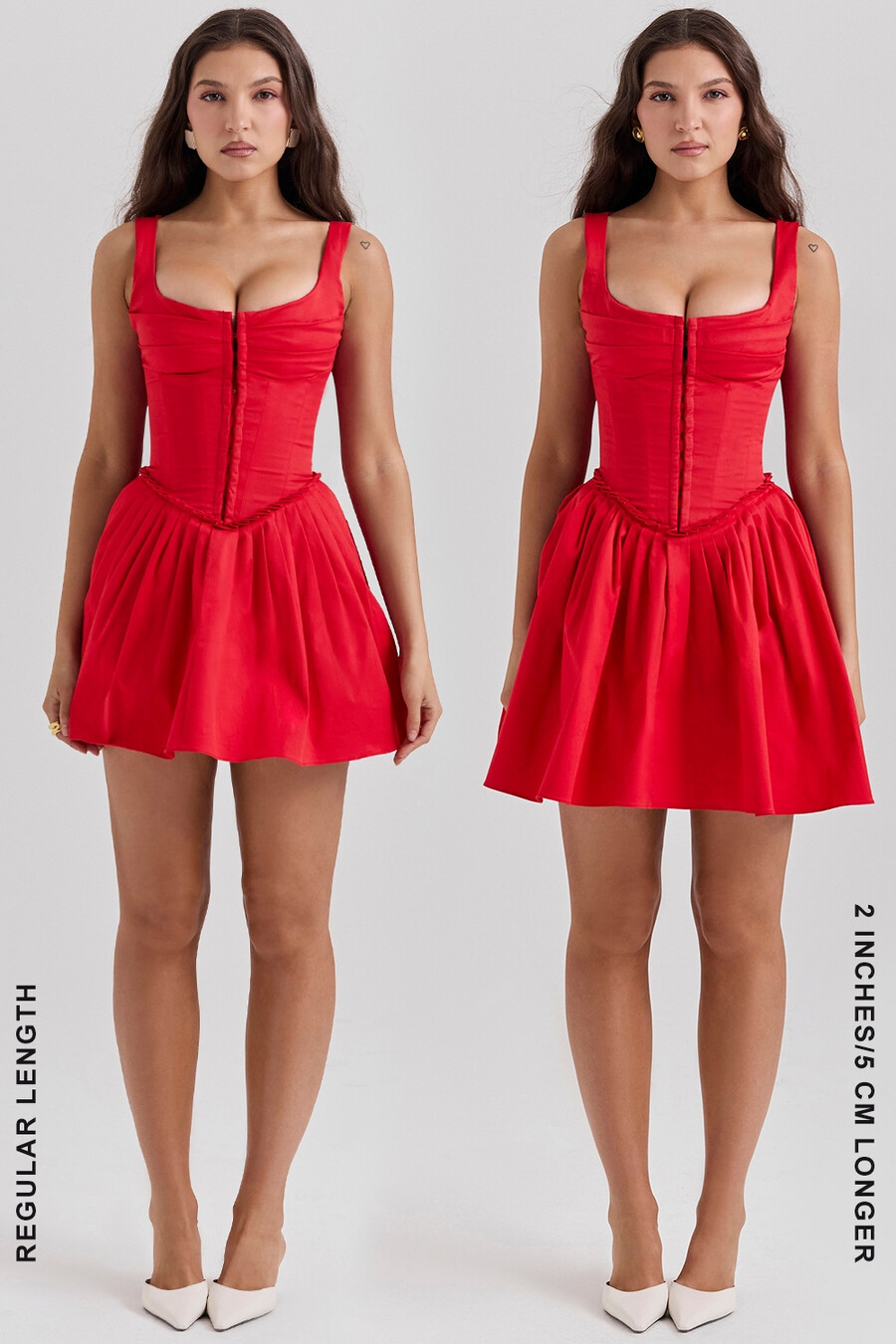 scharlachrotes plissiertes minikleid