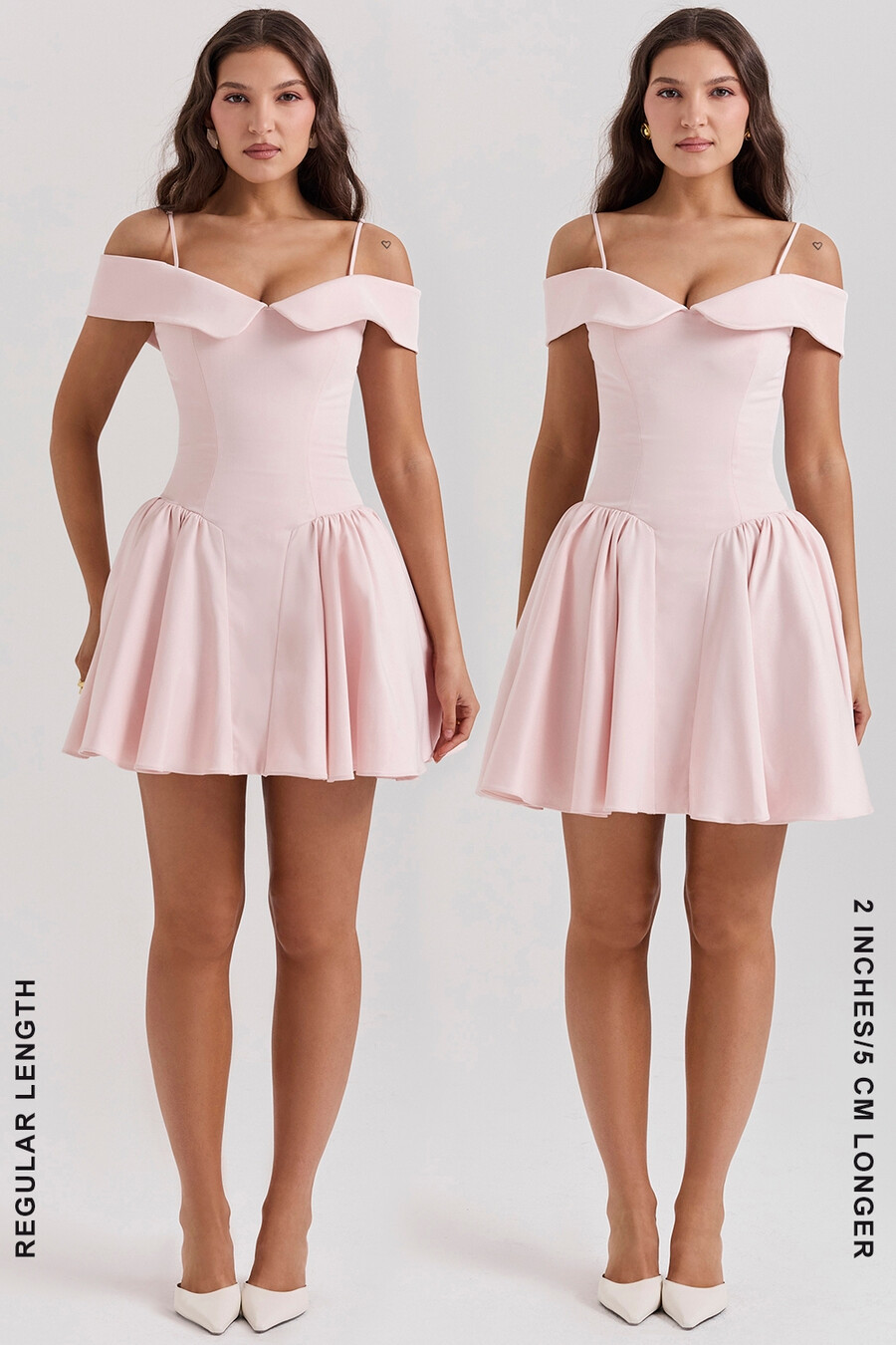 ballerina-rosa schulterfreies minikleid