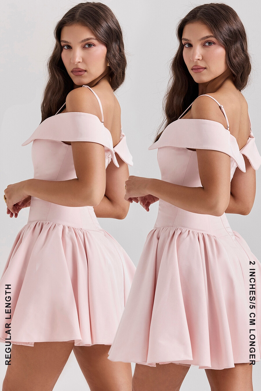 ballerina-rosa schulterfreies minikleid