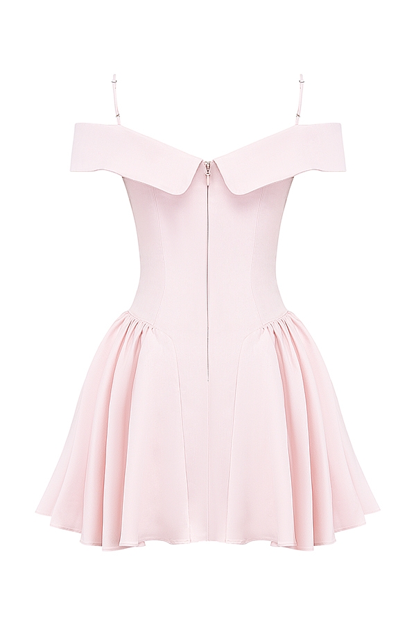 ballerina-rosa schulterfreies minikleid