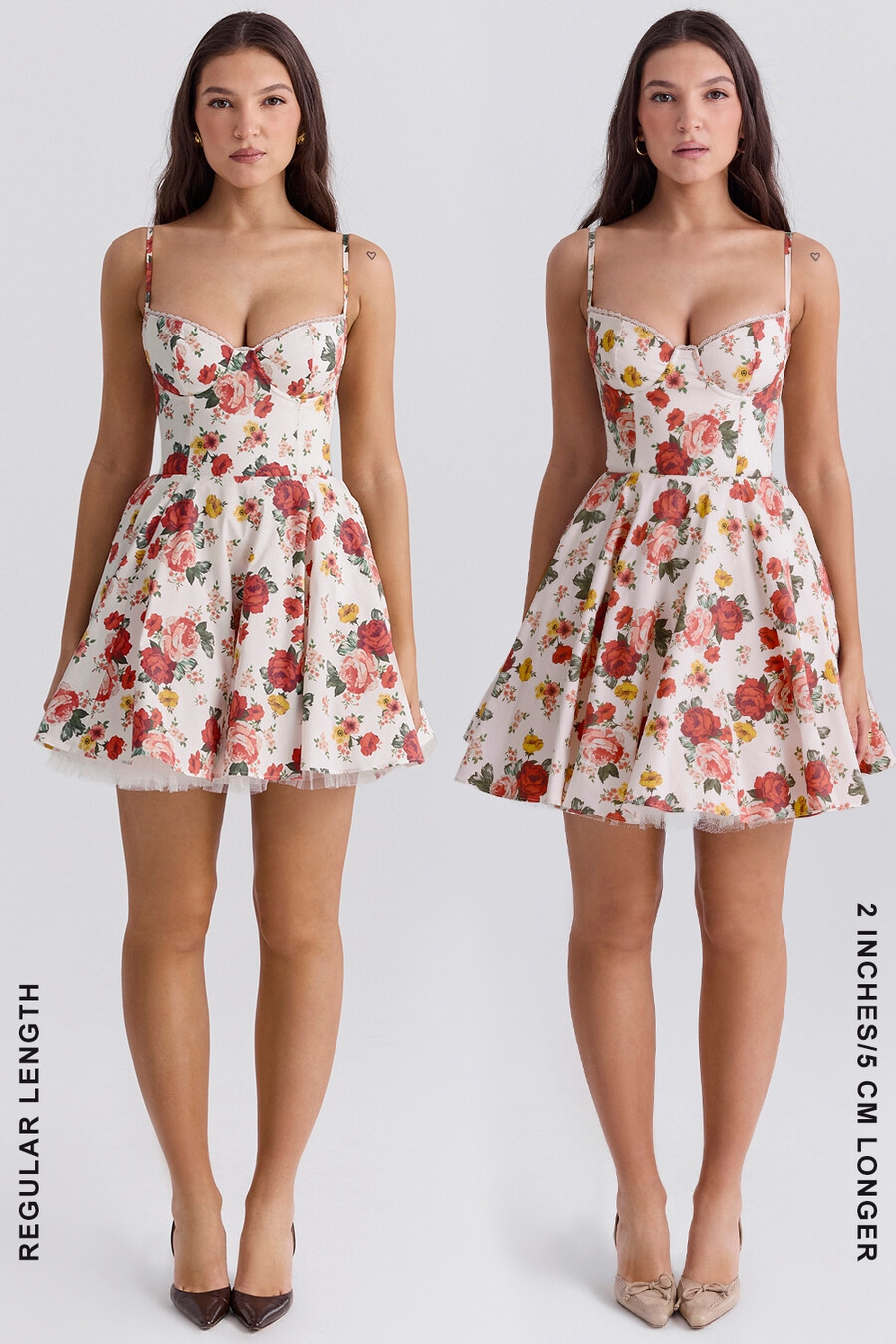 minikleid aus tüll mit italienischem rosenmuster