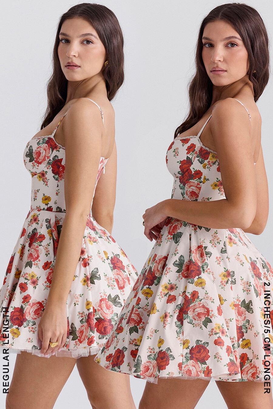 minikleid aus tüll mit italienischem rosenmuster