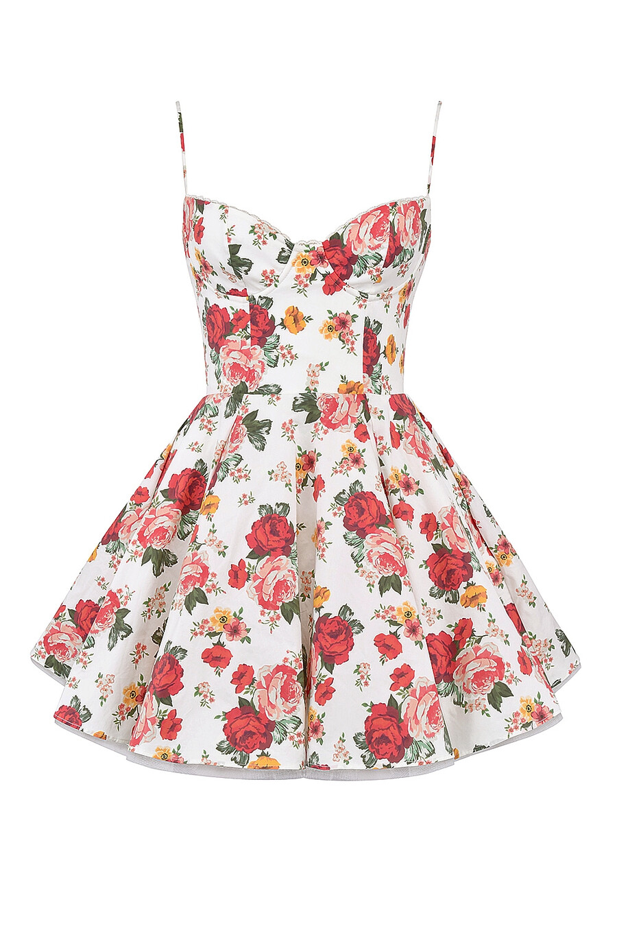 minikleid aus tüll mit italienischem rosenmuster