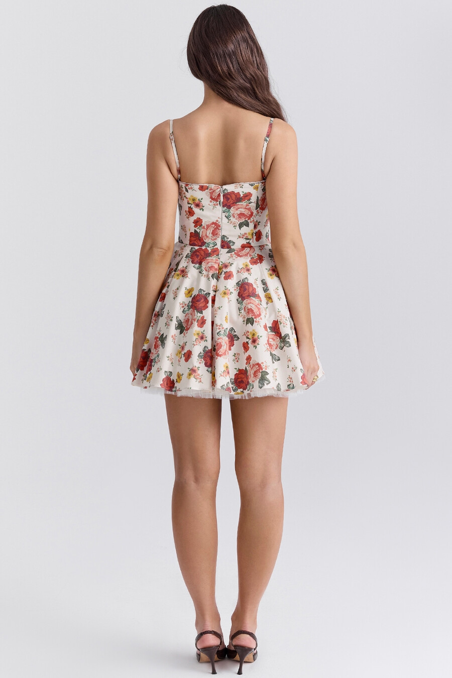 minikleid aus tüll mit italienischem rosenmuster