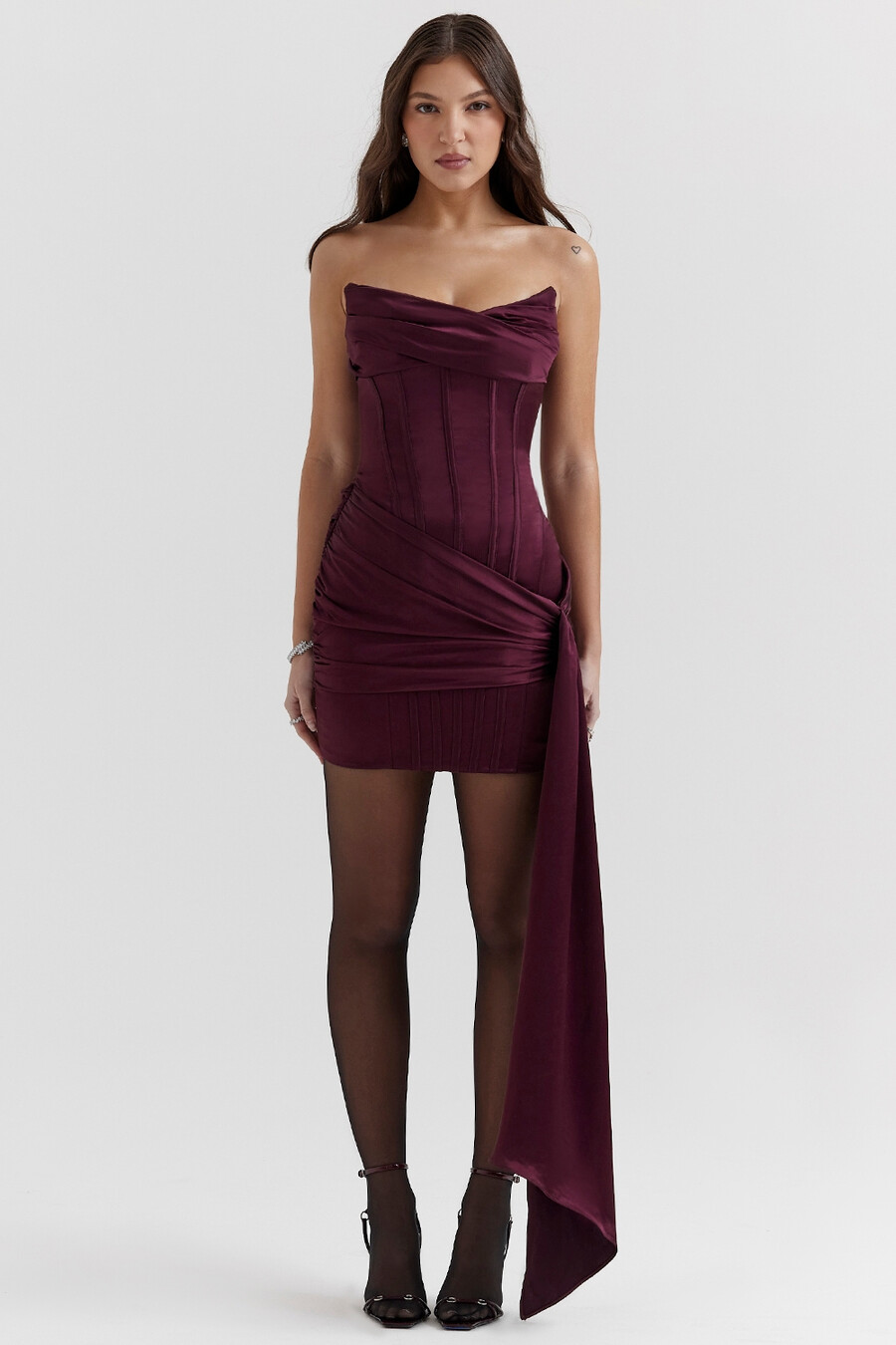 mulberry trägerloses korsettkleid