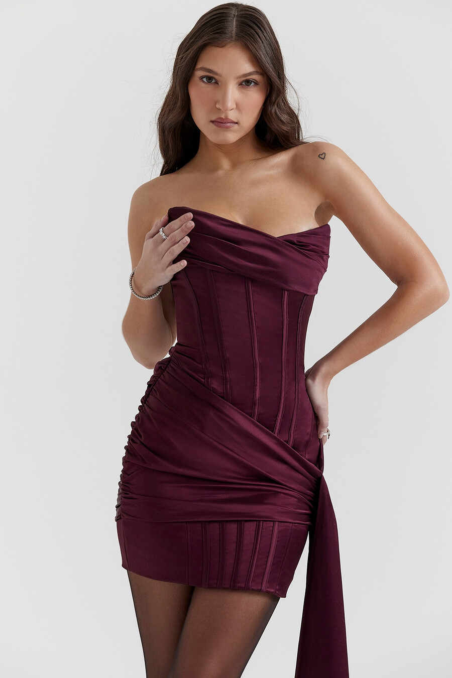 mulberry trägerloses korsettkleid
