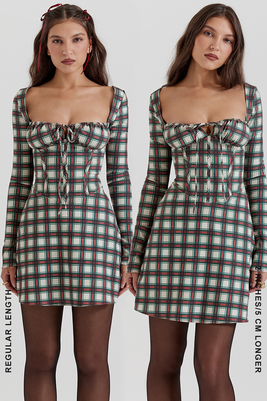 rotes tartan-korsett-minikleid