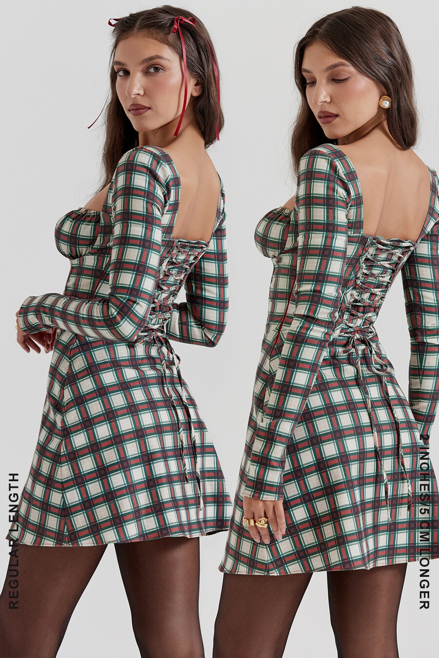 rotes tartan-korsett-minikleid