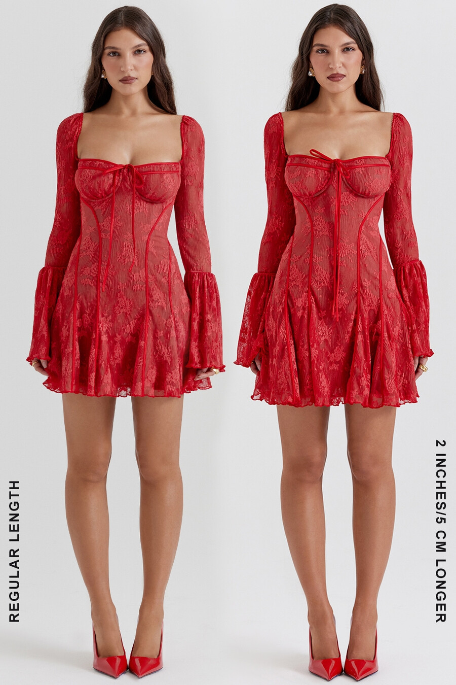 scharlachrotes spitzenkorsettkleid