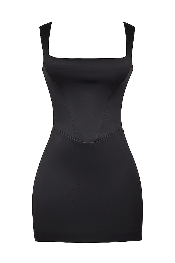 schwarzes korsett-minikleid