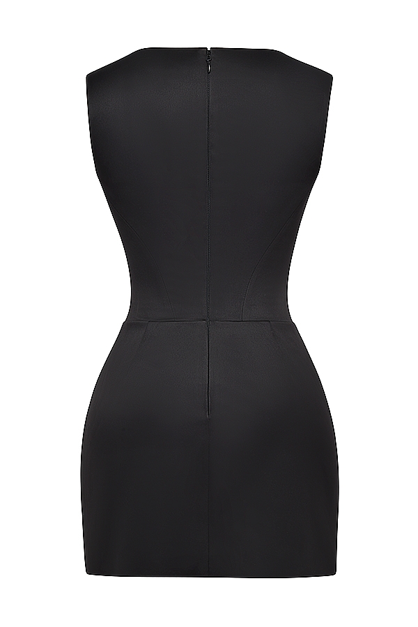 schwarzes korsett-minikleid