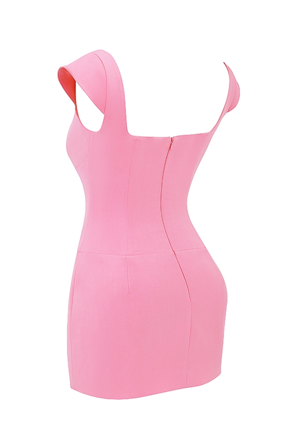 französisches rosa korsett-minikleid
