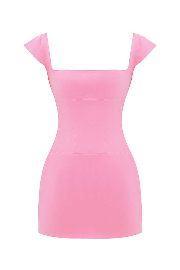 französisches rosa korsett-minikleid
