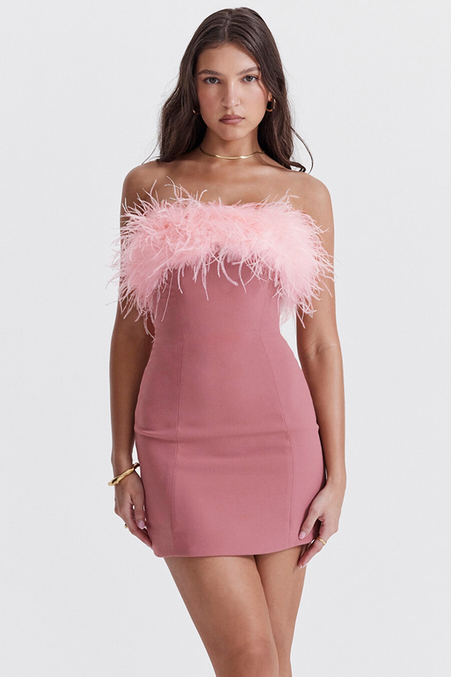 warmrosa minikleid
