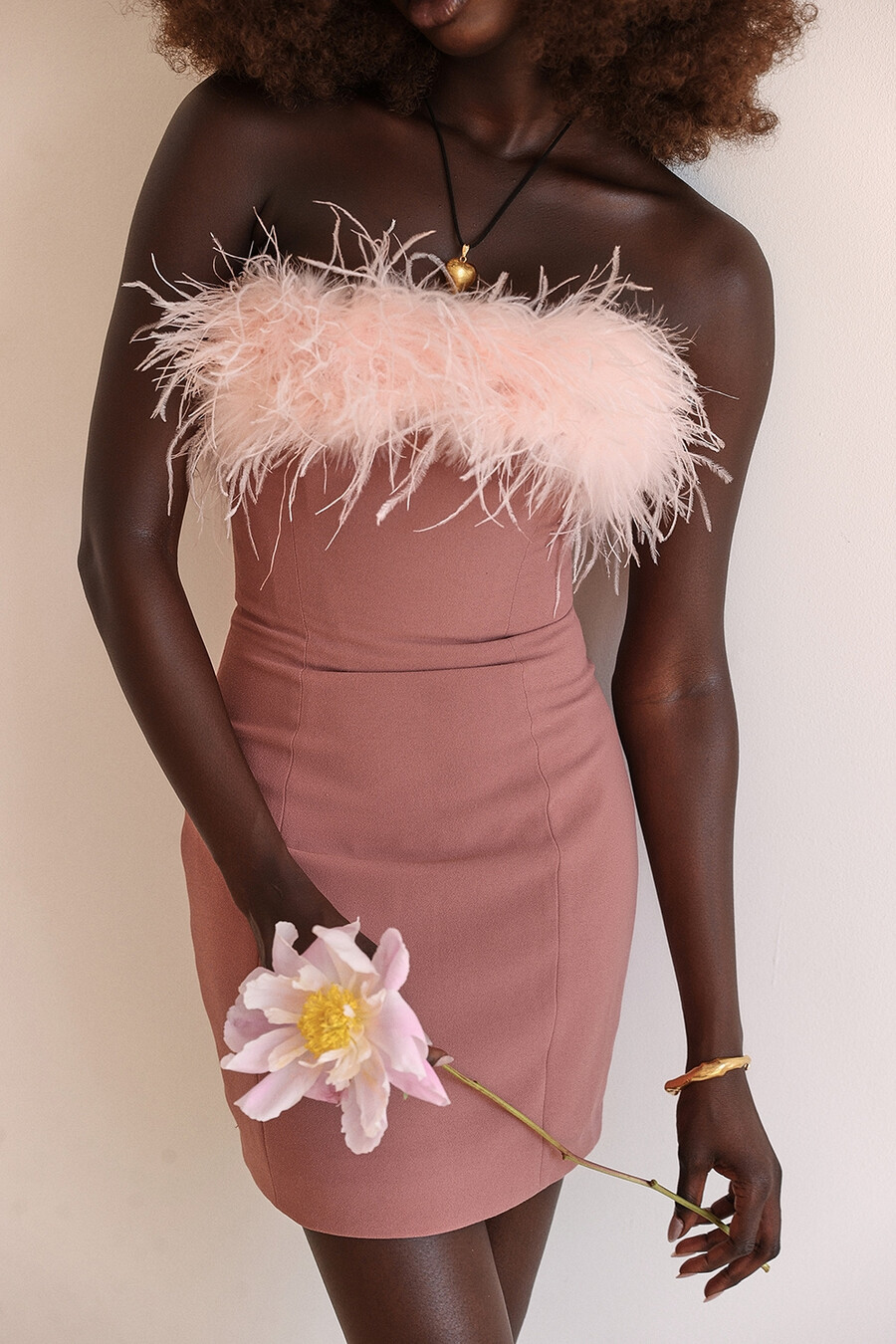 warmrosa minikleid