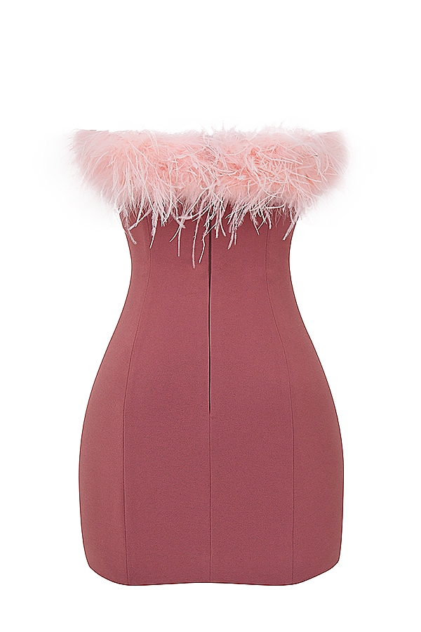 warmrosa minikleid