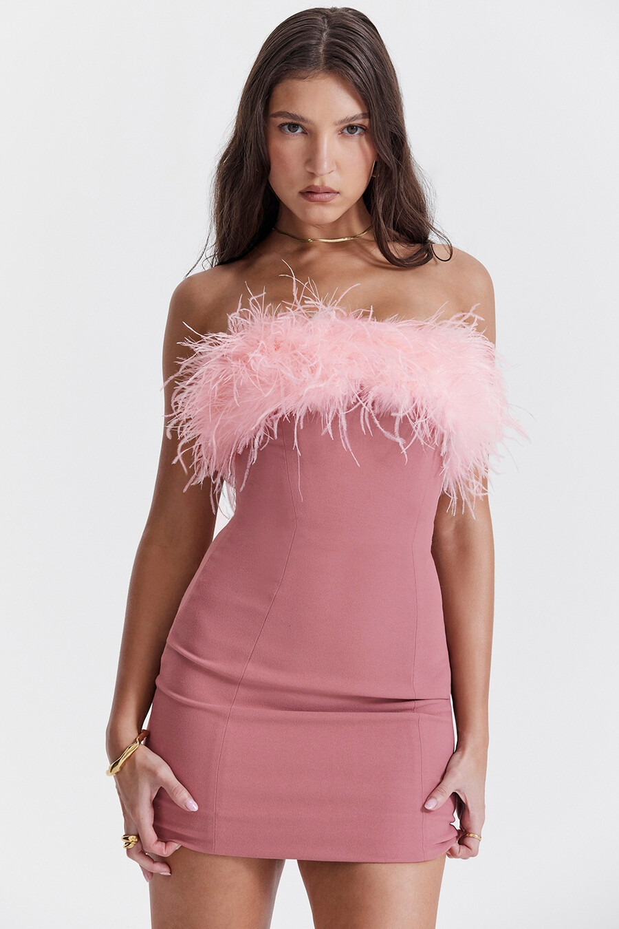 warmrosa minikleid
