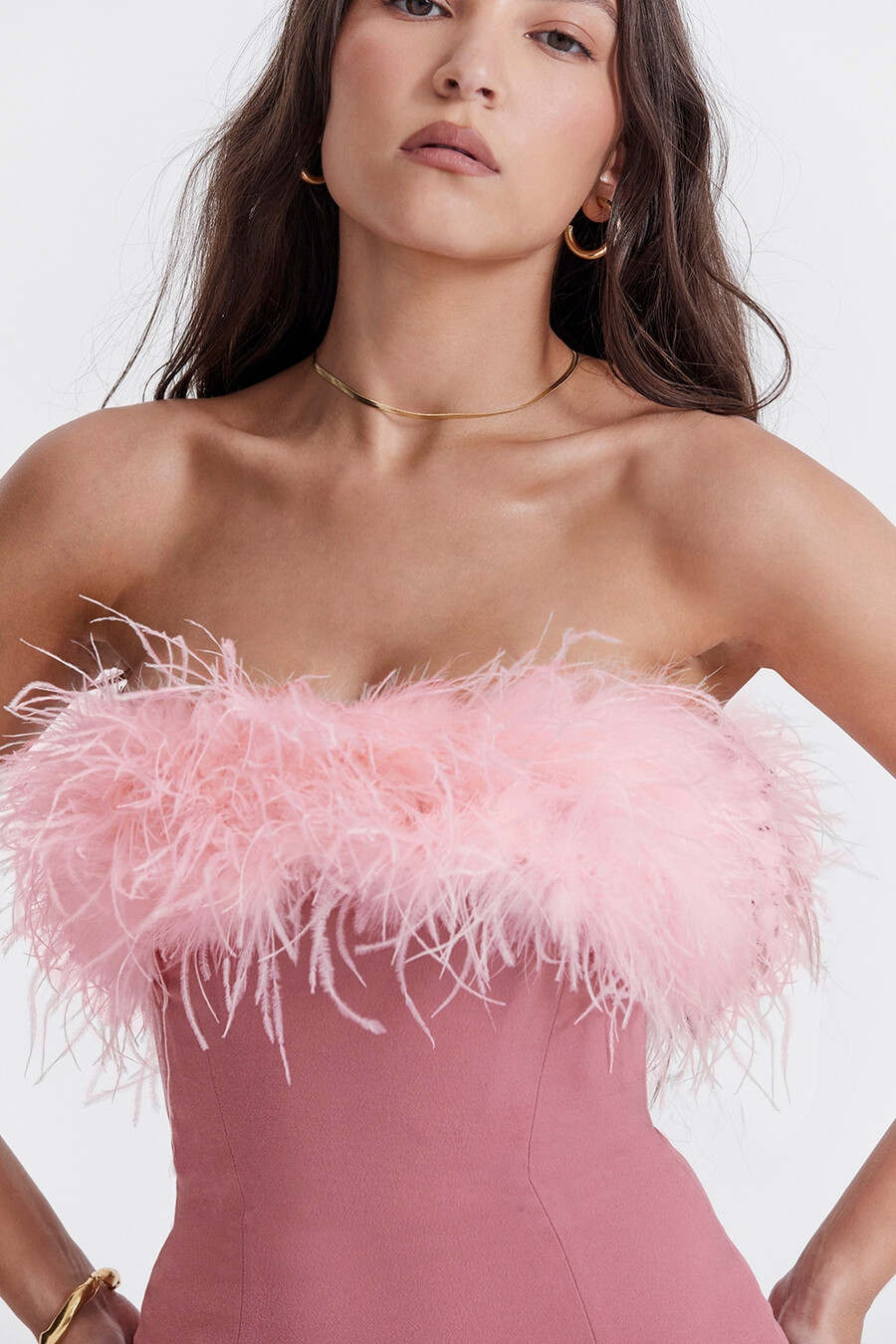 warmrosa minikleid